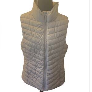 Pink Lightweight Quilted Puffer Vest Zip Up Water-Resistant Old Navy Women's L
